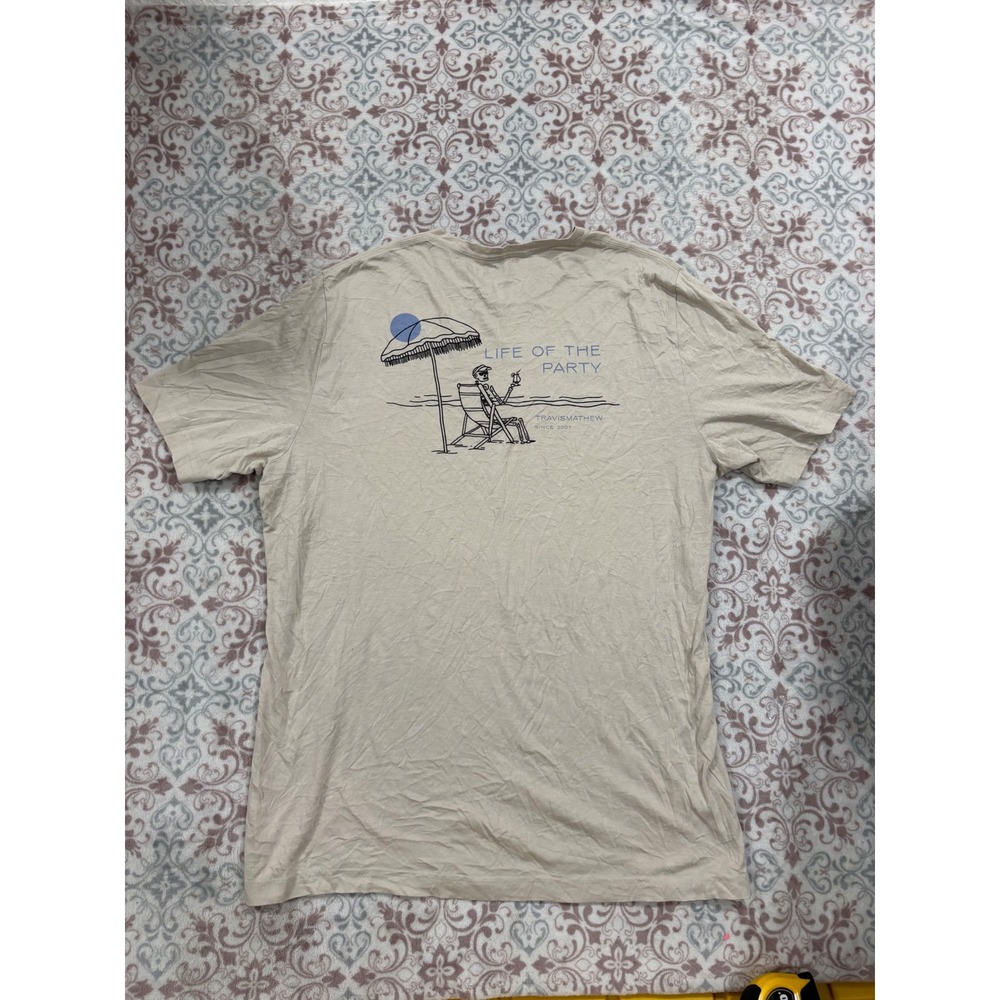 TravisMathew Life of the Party Skeleton Beach T-Shirt Tan XL